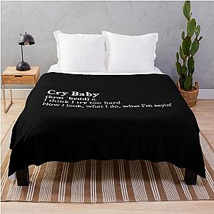 Cry Baby by The Neighbourhood Band Rock Aesthetic Quote Black Throw Blanket