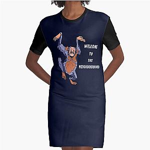 WELCOME TO THE NEIGHBOURHOOD, CRAZY CHIMP Graphic T-Shirt Dress