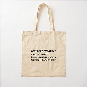 Sweater Weather by The Neighbourhood Band Rock Aesthetic Quote Black Cotton Tote Bag