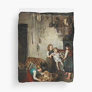 The Offspring - Gustav Majer - 1877 Wholesome Austrian Art Duvet Cover