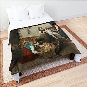 The Offspring - Gustav Majer - 1877 Wholesome Austrian Art Comforter