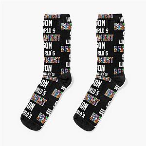 Worlds Brainiest Son Smart Clever Brain Intelligent Stepson Offspring Gift Socks