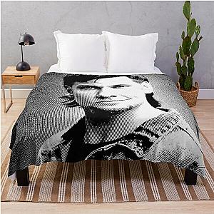 Theo Von Black &amp; White Portrait (Linocut)  Throw Blanket RB3107