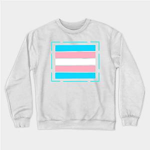 Trans Flag Sweatshirts - Outlined Trans flag - wtframe comics Sweatshirt | The Pride Merch WP0503