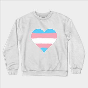 Trans Flag Sweatshirts - Transgender Flag Heart Sweatshirt | The Pride Merch WP0503