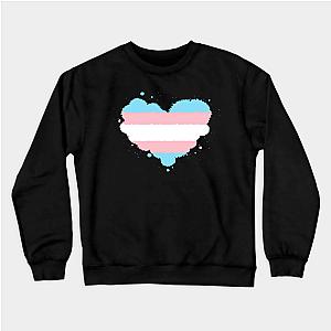 Trans Flag Sweatshirts - Transgender Pride Heart Flag Awareness Sweatshirt | The Pride Merch WP0503