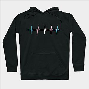 Trans Flag Hoodies - Transgender Pride Heartbeat Pulse Hoodie TP1208 | The Pride Merch WP0503