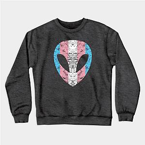 Trans Flag Sweatshirts - Trans Alien with Transgender Pride Flag Sweatshirt | The Pride Merch WP0503