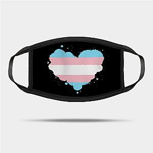 Trans Flag Face Masks - Transgender Pride Heart Flag Awareness Mask TP1208 | The Pride Merch WP0503