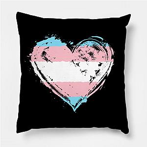 Trans Flag Pillows - Transgender Pride Heart Flag Trans Awareness Rights Pillow TP1208 | The Pride Merch WP0503