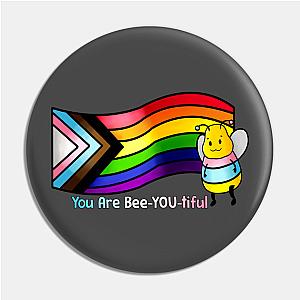 Trans Flag Pins - You Are Bee-YOU-tiful T-Shirt - Trans Version Pin | The Pride Merch WP0503