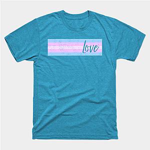 Trans Flag T-Shirts - Love - Transgender Pride Flag banner design T-shirt | The Pride Merch WP0503