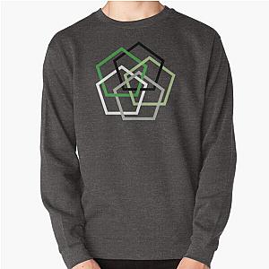 Aromantic Sweatshirts - Aro Pride Interlocked Pentagons Design Pullover Sweatshirt | The Pride Merch WP0503