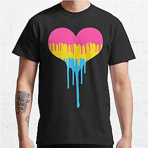 Pansexual Pride Drip Heart Classic T-Shirt Flagship | The Pride Merch WP0503