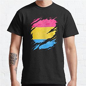 Pansexual Pride Flag Ripped Reveal Classic T-Shirt Flagship | The Pride Merch WP0503