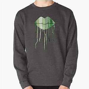 Aromantic Sweatshirts - Aro Pride Dripping Watercolor Lips Pullover Sweatshirt | The Pride Merch WP0503