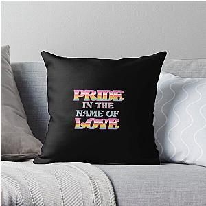 Pride In The Name Of Love (Pansexual flag) Throw Pillow Flagship | The Pride Merch WP0503