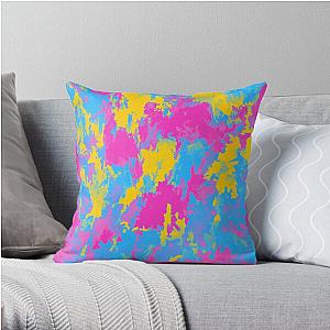 Pansexual Pride Rough Shadowy Paint Texture Throw Pillow Flagship | The Pride Merch WP0503