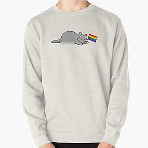 Cat with a Rainbow Pride Flag Pullover Sweatshirt Flagship | The Pride Merch WP0503