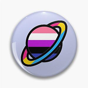 Planet Fluid/Pan - Genderfluid Pan Pride Saturn Pin Flagship | The Pride Merch WP0503