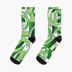 Aromantic Socks - Aro Pride Abstract Circles and Lines Design Socks | The Pride Merch WP0503