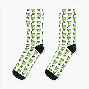 Aromantic Socks - Aromantic Pride Bubble Tea Sticker Socks | The Pride Merch WP0503