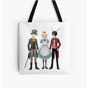 The Promised Neverland Bags - Norman &amp; Emma &amp; Ray All Over Print Tote Bag RB0309