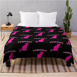 Pussycat Hot Pink Throw Blanket