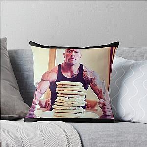 Dwayne The Johnson Eating Blueberry Pancakes Throw Pillow