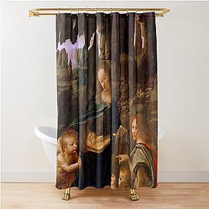 Leonardo da Vinci The Virgin of the Rocks Louvre Shower Curtain