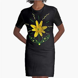 The Shining Flower Graphic T-Shirt Dress