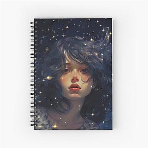 Girl In The Shining Starlight Spiral Notebook