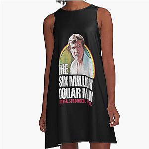 Vintage The Six Million Dollar Man Sticker Gift A-Line Dress