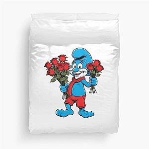 Papa Smurf Selling Flowers Duvet Cover