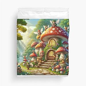 Fantasy Mushroom Village Duvet Cover becomes 
 Fantasy Mushroom Village Cover