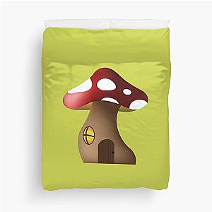 Mushroom cartoon house print Duvet Cover