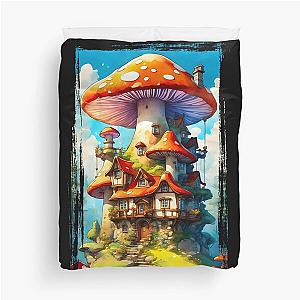 mushroom house magic duvet cover