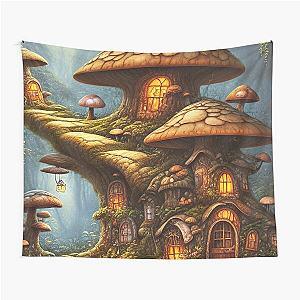 Mushroom House for Kids Tapestry