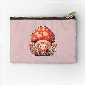 Mist Covered Whispers: The Enchanted Mushroom and His Friends in a Magical Setting Zipper Pouch