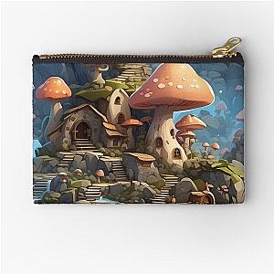 Fantasy Mushroom House in the Forest Pouch