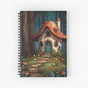 Enchanted Mushroom Cottage Cozy Cottagecore Art Spiral Notebook