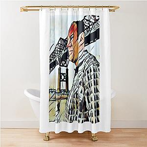 The Sopranos - Tony Soprano - Fan Art - Gifts for Sopranos Fans - Tony Soprano Pulaski Skyway Bridge Shower Curtain