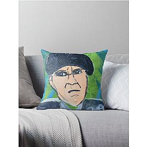 Moe from the three stooges insomniabluesartsandcrafts Throw Pillow