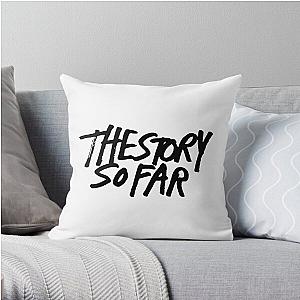 the story so far black Throw Pillow