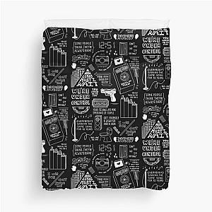 Collage of The Strokes Black and White Duvet Cover