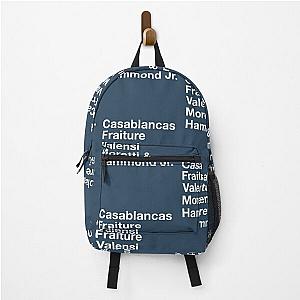 The Strokes Last Names white Backpack