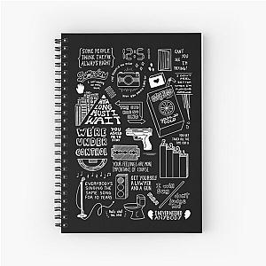 Collage of The Strokes Black and White Spiral Notebook