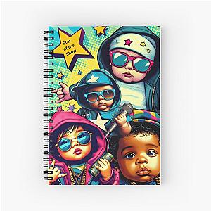 Contemporary Rascals- Pop Culture Art Clipart Drawing of Baby Rappers Spiral Notebook