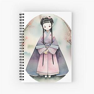 Girl in Cherry Blossoms Hanbok Spiral Notebook