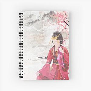 Sad Japanese Girl Watercolor Art Spiral Notebook